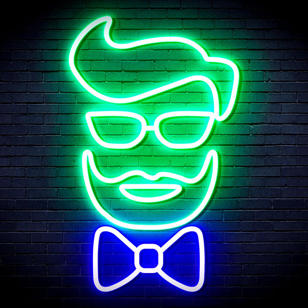 advpro-barber-face-ultra-bright-led-neon-sign-fnu0359 - Green & Blue