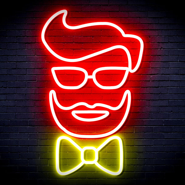 advpro-barber-face-ultra-bright-led-neon-sign-fnu0359 - Red & Yellow