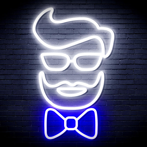 advpro-barber-face-ultra-bright-led-neon-sign-fnu0359 - White & Blue