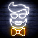 advpro-barber-face-ultra-bright-led-neon-sign-fnu0359 - White & Golden Yellow