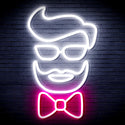 advpro-barber-face-ultra-bright-led-neon-sign-fnu0359 - White & Pink