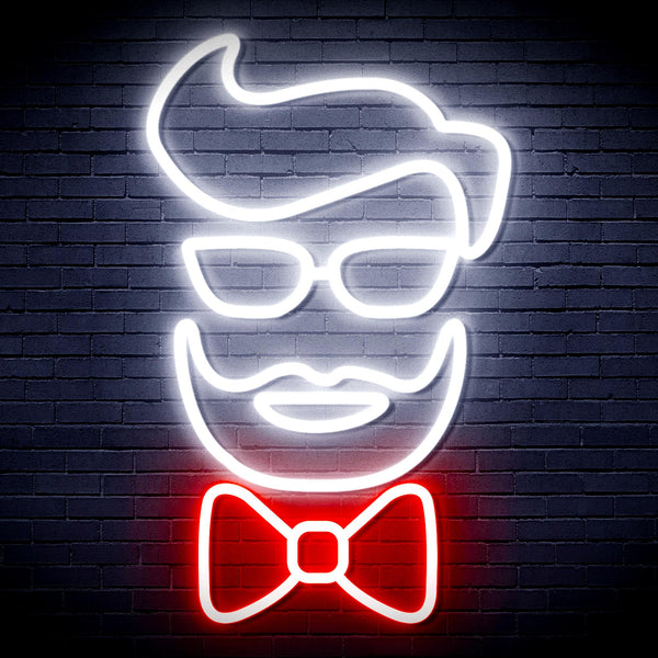 advpro-barber-face-ultra-bright-led-neon-sign-fnu0359 - White & Red
