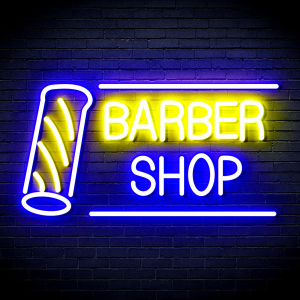 advpro-barber-shop-with-barber-pole-ultra-bright-led-neon-sign-fnu0360 - Blue & Yellow