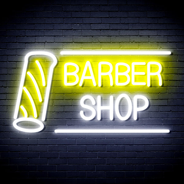 advpro-barber-shop-with-barber-pole-ultra-bright-led-neon-sign-fnu0360 - White & Yellow