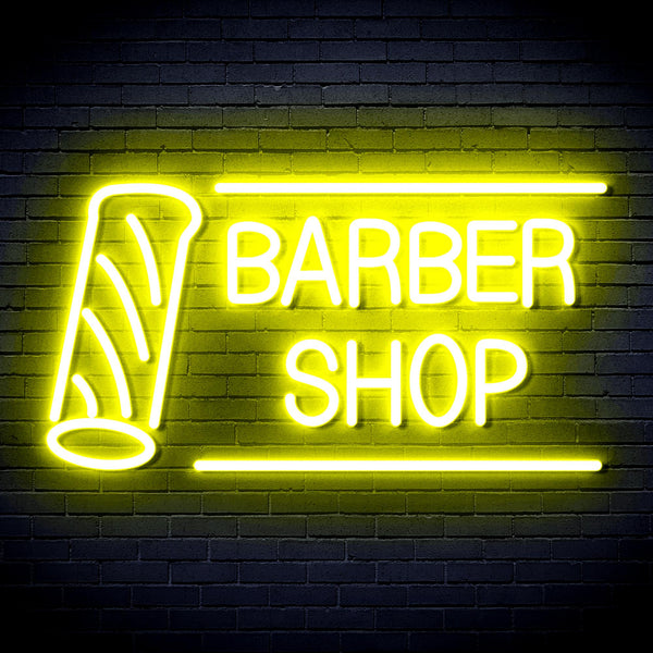 advpro-barber-shop-with-barber-pole-ultra-bright-led-neon-sign-fnu0360 - Yellow