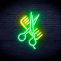 advpro-comb-and-scissors-ultra-bright-led-neon-sign-fnu0363 - Green & Yellow