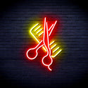 advpro-comb-and-scissors-ultra-bright-led-neon-sign-fnu0363 - Red & Yellow