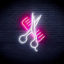 advpro-comb-and-scissors-ultra-bright-led-neon-sign-fnu0363 - White & Pink