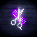 advpro-comb-and-scissors-ultra-bright-led-neon-sign-fnu0363 - White & Purple