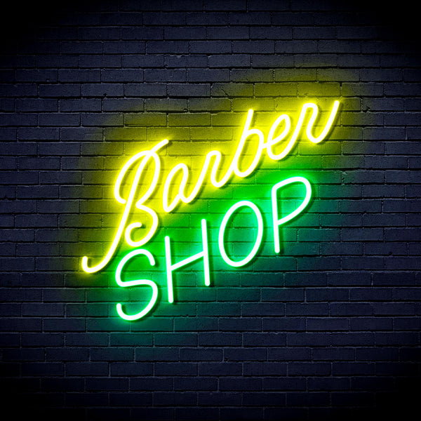 advpro-barber-shop-ultra-bright-led-neon-sign-fnu0364 - Green & Yellow