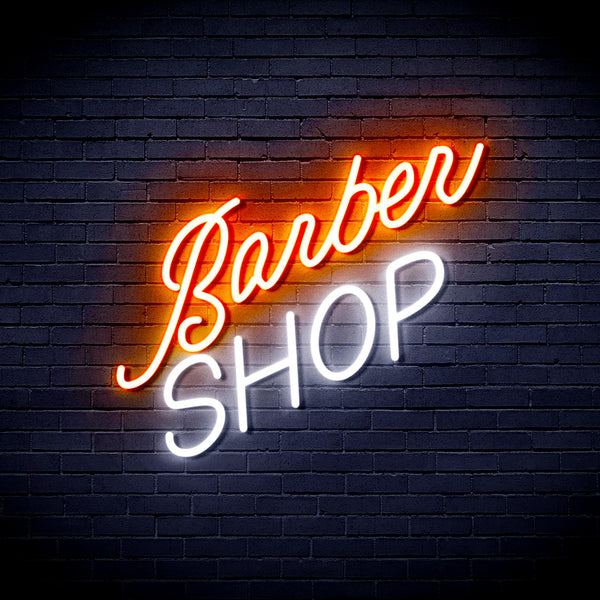advpro-barber-shop-ultra-bright-led-neon-sign-fnu0364 - White & Orange