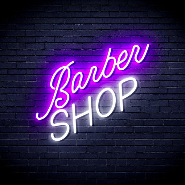 advpro-barber-shop-ultra-bright-led-neon-sign-fnu0364 - White & Purple
