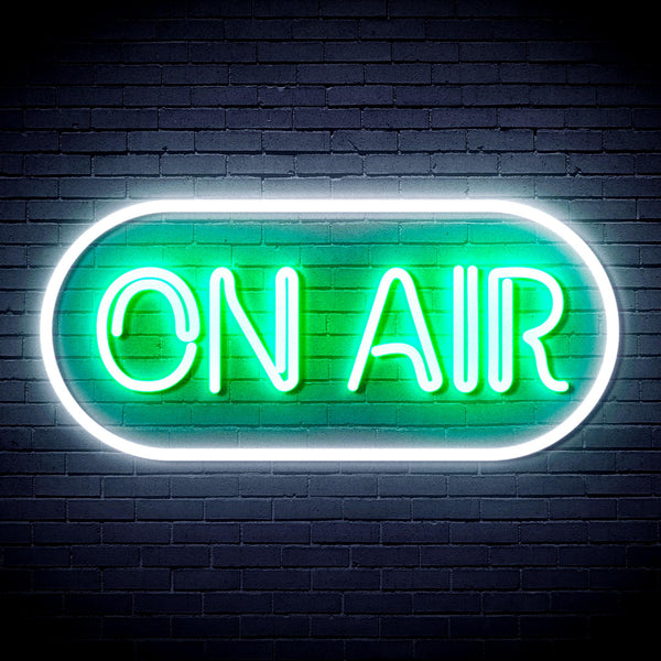 advpro-on-air-ultra-bright-led-neon-sign-fnu0367 - White & Green
