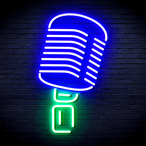 advpro-microphone-ultra-bright-led-neon-sign-fnu0369 - Green & Blue