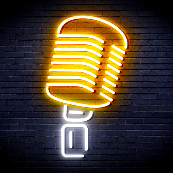 advpro-microphone-ultra-bright-led-neon-sign-fnu0369 - White & Golden Yellow