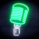 advpro-microphone-ultra-bright-led-neon-sign-fnu0369 - White & Green