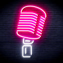 advpro-microphone-ultra-bright-led-neon-sign-fnu0369 - White & Pink