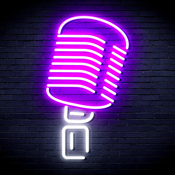 advpro-microphone-ultra-bright-led-neon-sign-fnu0369 - White & Purple