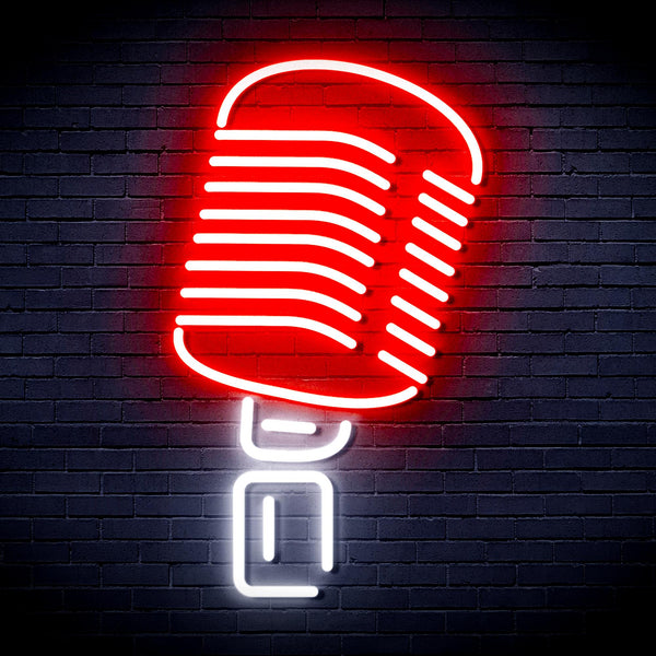 advpro-microphone-ultra-bright-led-neon-sign-fnu0369 - White & Red
