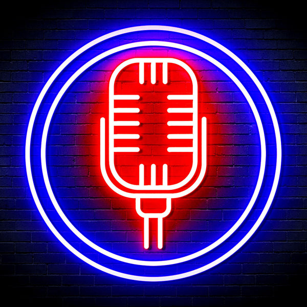advpro-microphone-ultra-bright-led-neon-sign-fnu0371 - Blue & Red