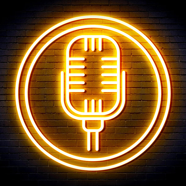 advpro-microphone-ultra-bright-led-neon-sign-fnu0371 - Golden Yellow