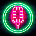 advpro-microphone-ultra-bright-led-neon-sign-fnu0371 - Green & Pink