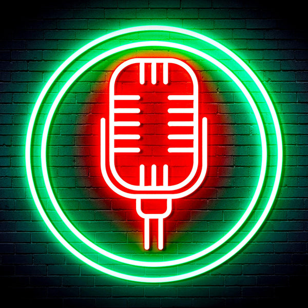 advpro-microphone-ultra-bright-led-neon-sign-fnu0371 - Green & Red