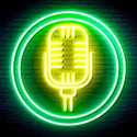 advpro-microphone-ultra-bright-led-neon-sign-fnu0371 - Green & Yellow