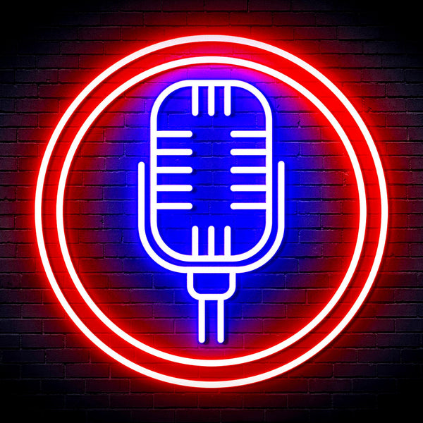 advpro-microphone-ultra-bright-led-neon-sign-fnu0371 - Red & Blue