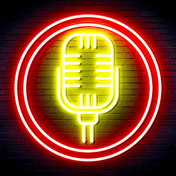 advpro-microphone-ultra-bright-led-neon-sign-fnu0371 - Red & Yellow