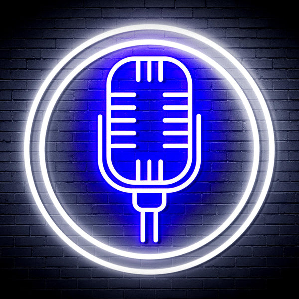advpro-microphone-ultra-bright-led-neon-sign-fnu0371 - White & Blue