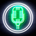 advpro-microphone-ultra-bright-led-neon-sign-fnu0371 - White & Green