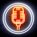 advpro-microphone-ultra-bright-led-neon-sign-fnu0371 - White & Orange