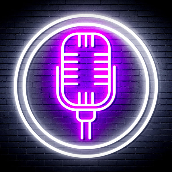 advpro-microphone-ultra-bright-led-neon-sign-fnu0371 - White & Purple