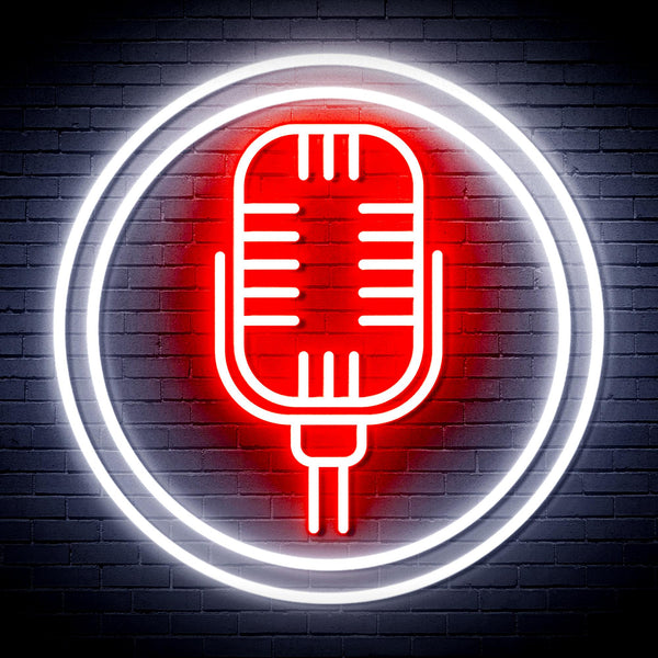 advpro-microphone-ultra-bright-led-neon-sign-fnu0371 - White & Red