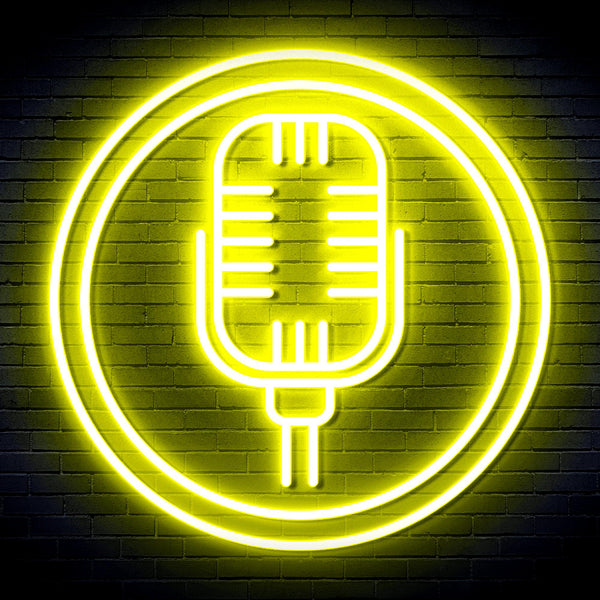 advpro-microphone-ultra-bright-led-neon-sign-fnu0371 - Yellow