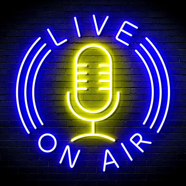 advpro-live-on-air-ultra-bright-led-neon-sign-fnu0373 - Blue & Yellow