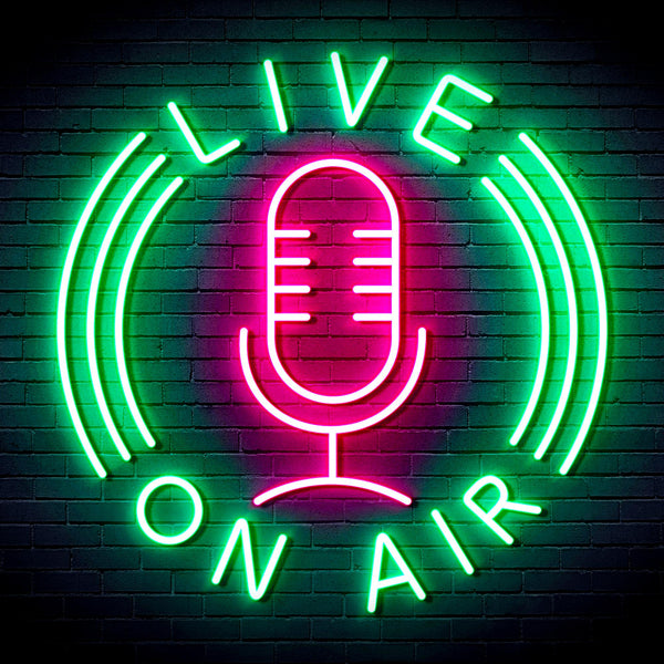 advpro-live-on-air-ultra-bright-led-neon-sign-fnu0373 - Green & Pink