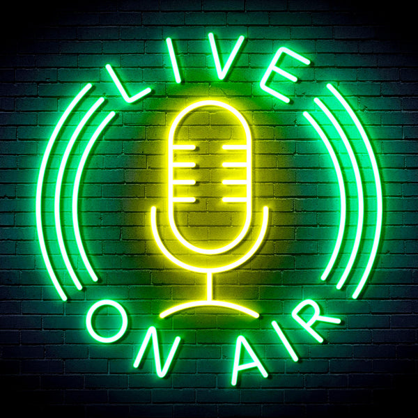 advpro-live-on-air-ultra-bright-led-neon-sign-fnu0373 - Green & Yellow