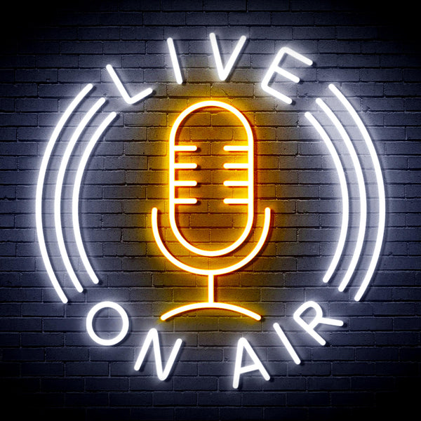 advpro-live-on-air-ultra-bright-led-neon-sign-fnu0373 - White & Golden Yellow
