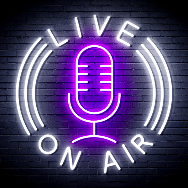 advpro-live-on-air-ultra-bright-led-neon-sign-fnu0373 - White & Purple