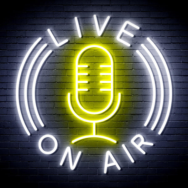 advpro-live-on-air-ultra-bright-led-neon-sign-fnu0373 - White & Yellow