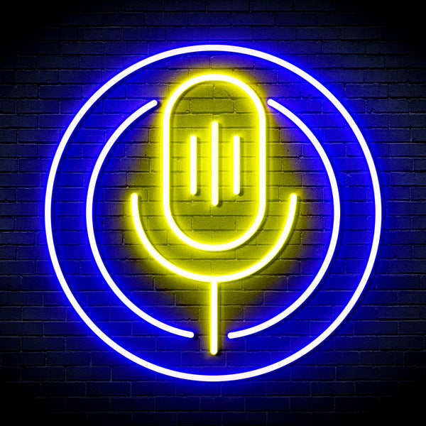 advpro-microphone-ultra-bright-led-neon-sign-fnu0375 - Blue & Yellow