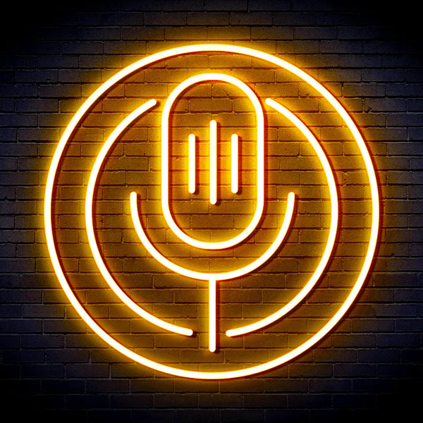 advpro-microphone-ultra-bright-led-neon-sign-fnu0375 - Golden Yellow