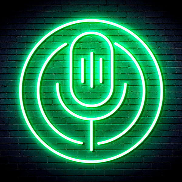 advpro-microphone-ultra-bright-led-neon-sign-fnu0375 - Green