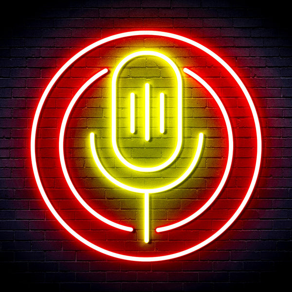 advpro-microphone-ultra-bright-led-neon-sign-fnu0375 - Red & Yellow