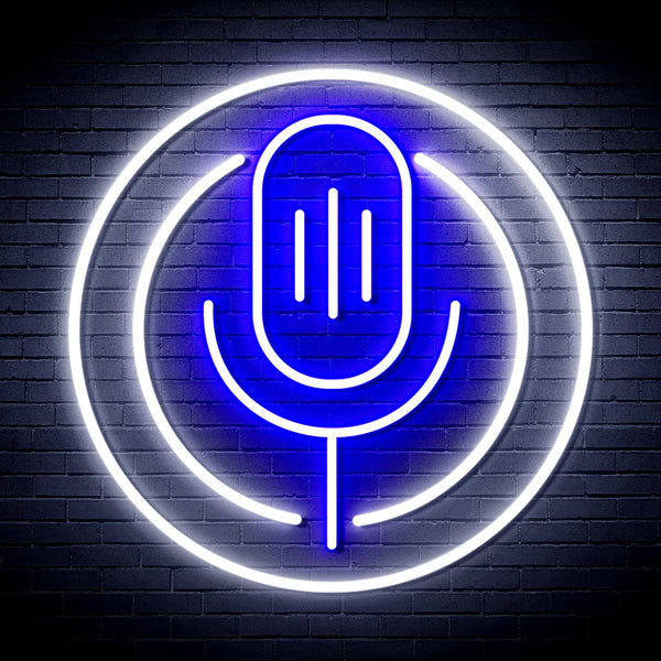 advpro-microphone-ultra-bright-led-neon-sign-fnu0375 - White & Blue