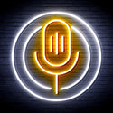 advpro-microphone-ultra-bright-led-neon-sign-fnu0375 - White & Golden Yellow