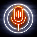 advpro-microphone-ultra-bright-led-neon-sign-fnu0375 - White & Orange