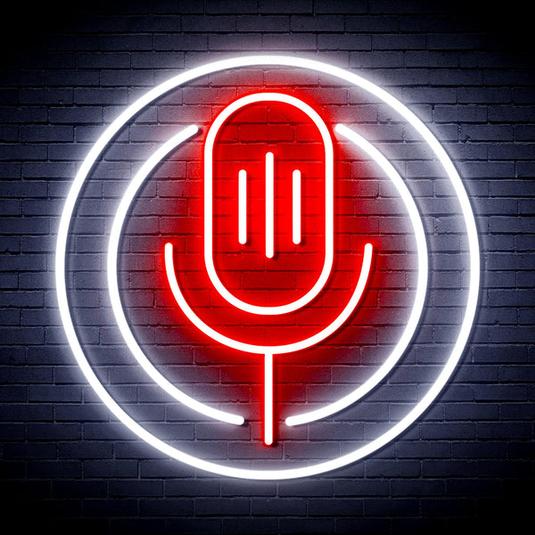 advpro-microphone-ultra-bright-led-neon-sign-fnu0375 - White & Red